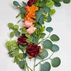 FLCSIed Eucalyptus Garland with Flowers Lush, Natural Looking Rose and