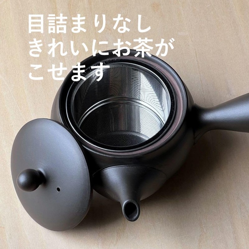 Landscape.com Tokoname Ware Teapot, 10.1 fl oz (310 ml), Black,