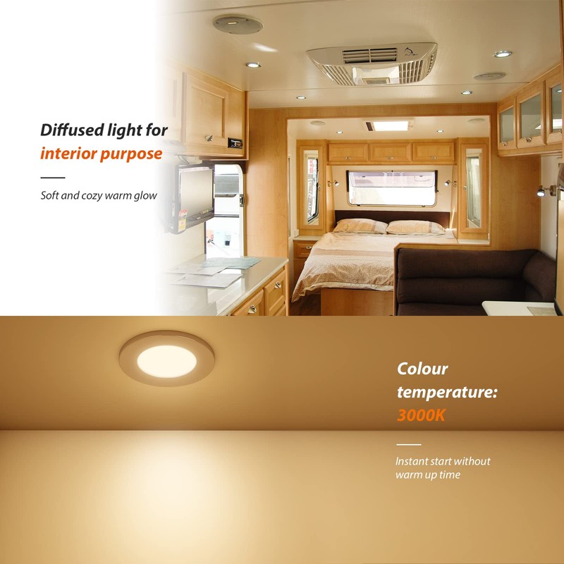 Dream Lighting 2.5W Interior LED Recessed Down Light-Warm White- Chrome-12V
