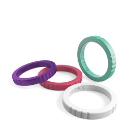MAUI RINGS Best Woman Silicone Wedding Ring for Women Stackable Silicone Rings Wedding Bands for Women Create The Perfect Womens Silicone Wedding Ring Band Thin Silicone Rubber Wedding Bands 4 Pack &