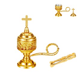 Sliver Incense Burner with Tong – Frankincense Charcoal Incense Stand Aromatherapy, Yoga, Spa, Home Decor, and Church Use – Compact & Durable Bakhoor Holder