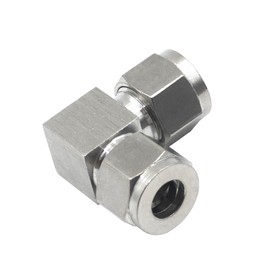 Goldpea Stainless Steel 304 Compression 90 Degree Elbow 10mm OD x 10mm OD Tube Fitting with Double Ferrule, Pack of 2