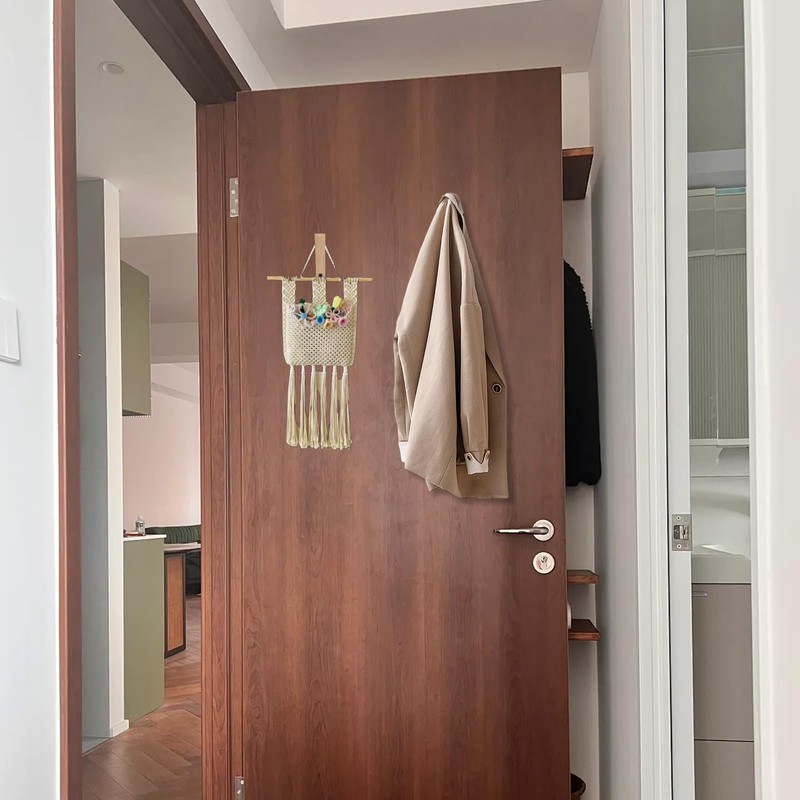 DEANKEJI Wooden Coat Hooks, Pack of 2 Wall Hooks, Wall