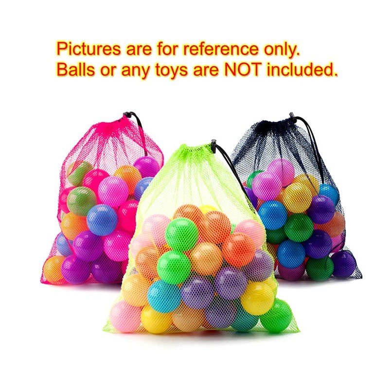 JZK 5x Multicolour 39x34cm large mesh drawstring storage bag for