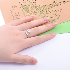 ACJFA 925 Sterling Silver Hug Ring for Women Teen Gilrs - Open Promise Ring Mothers Day Birthday Gifts for Daughters Mom Sister Wife Friends Grandma