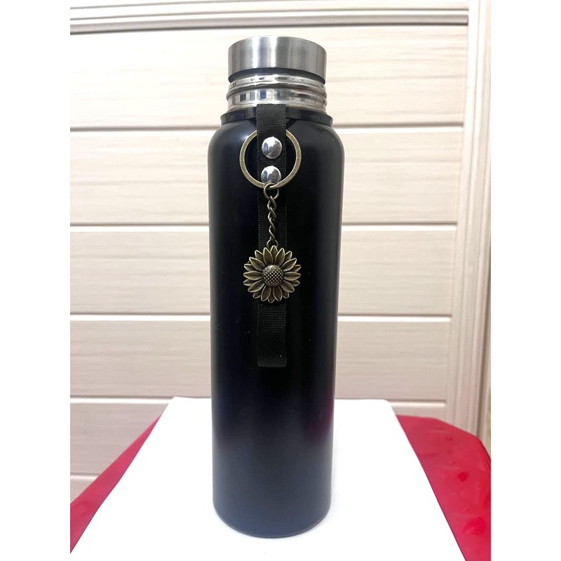 Antique Bronze Colored Sunflower Pendant Key Chain-Bronze Key Ring-Sunflower Keyring