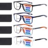 BLOEXCLU 4 Pack Progressive Multifocus Reading Glasses for Men Women
