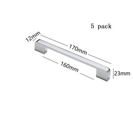 5 PCS Cabinet Handles Furniture Drawer Wardrobe Door Kitchen Cupboard Pull Zinc Alloy Polished Chrome T Bar Handles Pulls Hole Center 160mm