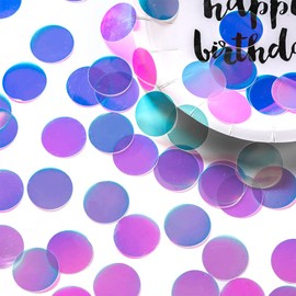 Iridescent Confetti Holographic Table Decoration for Baby Shower Birthday Party,1.2 inch in Diameter,200 Counts