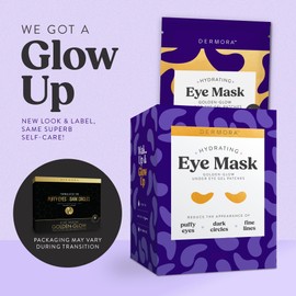 DERMORA Golden Glow Under Eye Patches (100 Pairs Eye Gels) | Rejuvenating Treatment | Dark Circles, Puffy Eyes, Refreshing, Revitalizing, Travel, Wrinkles