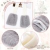 Urieo Faux Fur Warm Leg Warmers Furry Grey Knitted Long