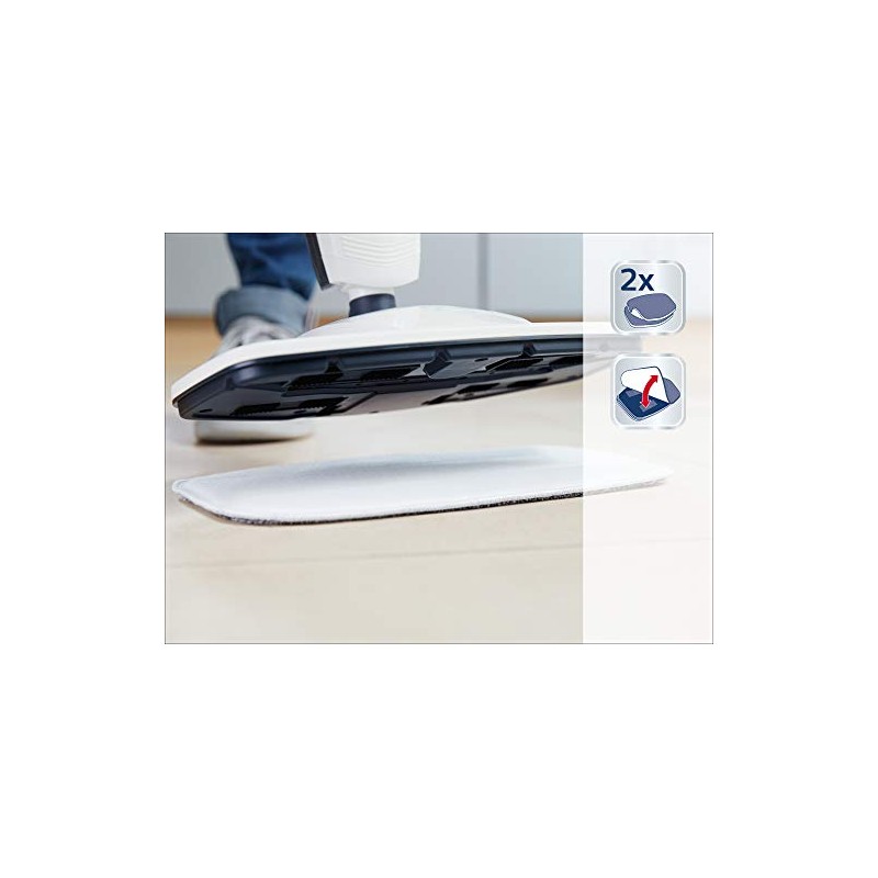 Leifheit 11911 CleanTenso Steam Broom Replacement Cover, pack 2, Grey