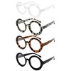 Eyekepper Paquete de 4 gafas de lectura redondas para mujer,