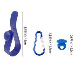 Vagocom Hook Set Charms Accessories for Bogg Bags and Simply Southern Tote - Insert Hook Holder with Small Key Chain Clip for Small & Large Beach Tote - Multiple Color Options(Blue)