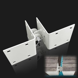 1Pair Male and Female Dock Corner Connector Hinge kits Stationary Edge Connector Corner, Heavy Duty Metal Floating Hardware Brackets Outside Corner L Connector Floating Ramp with 0.4 inch Holes