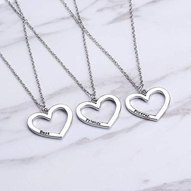 Best Friend Necklaces Friendship Necklace for 3 Best Friends Birthday Christmas Gifts for BFF Matching Heart Necklaces for Bestie Best Friends Forever Necklace Gift