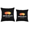 Virtual Reality Gamer Fun VR Gaming Headset Throw Pillow