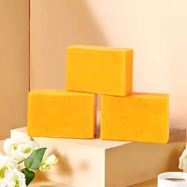 Turmeric & Kojic Acid Facial Soap, Shower Soap, Cleansing And Moisturizing Skin, High Quality Turmeric Soap Bar, Smoothing And Brightening Skin:_3 Count