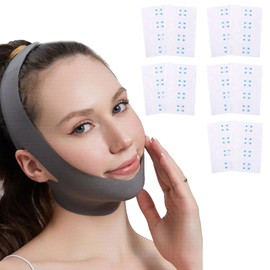 MUNSKT 1 x Gesichtsliftmaske und 10 Stück Gesichtslifti-Tapes werden verwendet, um das Gesicht zu straffen und zu straffen, geeignet für den täglichen Gebrauch und wiederverwendbar.