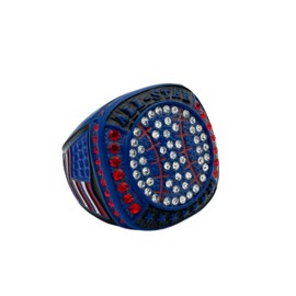 Discount Sports Rings All-Star Ring/Season Award/Team Awards/Assorted Colors/Premium Softball Baseball Ring (Baseball, Blue)