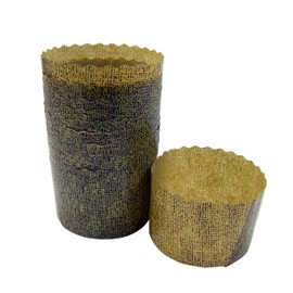 Regency Wraps Eurobake Professional Grade Mini Panettone Baking Cups, Pack of 100, Stand Alone Greaseproof Paper Molds, for Cupcakes, Muffins and Mini Cakes, Standard, Brown