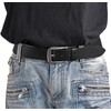 Harrys-Collection Men's Jeans Belt with Strong Antique Silver Clasp, black