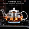 PARACITY Glass Teapot Stovetop 20 OZ/600ml, Tea pot with Removable