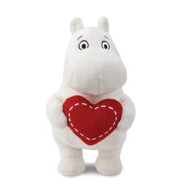 AURORA, 61554 Moomin Standing with Heart 6.5In Soft Toy, White, 6. 5In