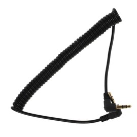 KONTONTY Coiled 3.5mm Audio Cable Right Angle Male to Male Stereo Aux Cable for Headphones Extendable Audio Cord 90 Degree Angle