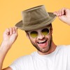 Trendy Apparel Shop XXL Oversized Roll Up Bucket Hat, Khaki,
