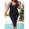 Yonique 3 Piece Plus Size Swimsuits for Women Tankini Tops