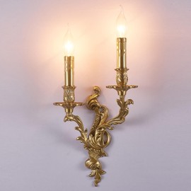 XYDikssn Rustic Brass Wall Sconce French Wall Light Fixture Retro Farmhouse Mid Centry Lantern Wall Sconce for Bedroom, Hallway, Living Room, Mirror,All Brass, E12 (1)