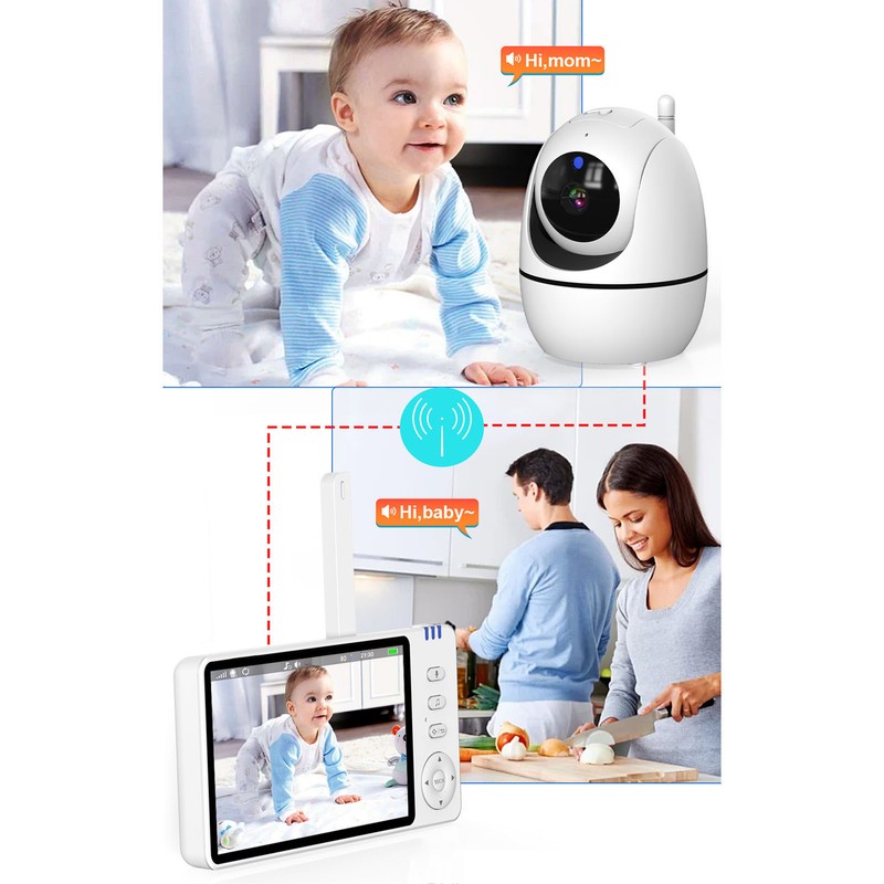 5 Inch HD Screen Baby Camera Monitor Night Vision Sound