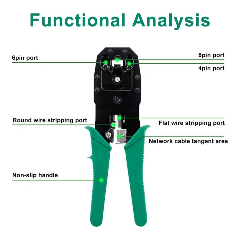 WEETOTUNG Professional RJ45 Crimp Tool Kit Complete Cat5 Cat5e Cat6