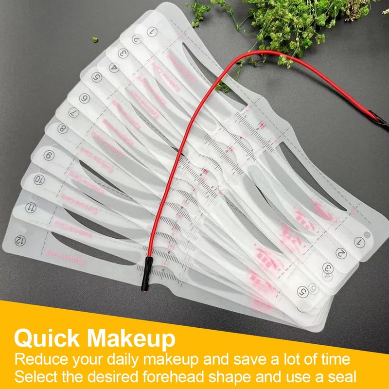 KGDUYC 1 Set Eyebrow Stamp Stencil – 12 Pieces Eyebrow