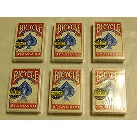 6 Decks Bicycle Playing Cards, Player's Pack, Poker, Standard Faces, Rider Back by Bicycle