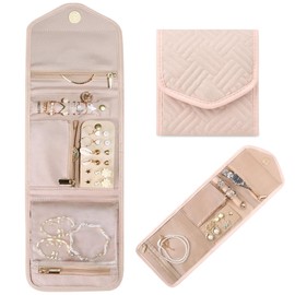 Aucuu Jewellery Roll Organiser Bag, Foldable Travel Jewellery Organiser, Jewellery Rolls, Portable, Travel Jewellery Storage Bag for Earrings, Rings, Necklaces, Watches, Bracelets, Brooches, #1