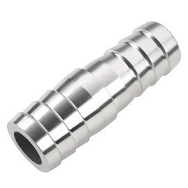 Yoebor Stainless Steel 304 Reducer Hose Barb Union Fitting, 1-1/2" Barbed x 1-1/4" Barbed Coupling W/4 Hose Clamps, Pack of 2