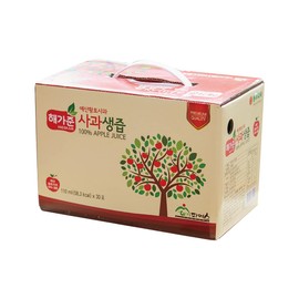 [HAEGAJUN] Real 100% Apple Juice, 3.7 oz 30 Packs, No Added Sugar and Water, 100% Apple Only for Kids School Lunch, Snacks, Family, to take on the go