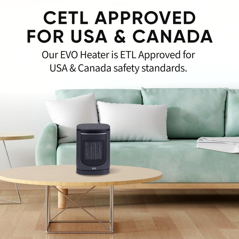 EVO Oscillating Ceramic Heater (with Digital Display) – Tip Over