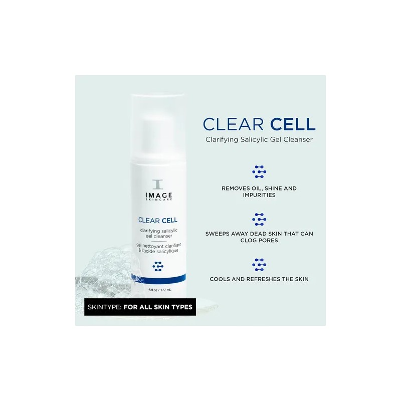 Image Skincare, Clear Cell Limpiador De Gel Salicílico, Lava