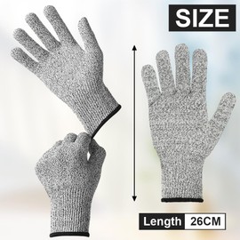 AUYAO Cut Resistant Gloves, Level 5 Protection Anti Cutting Gloves, Lightweight Protective Work Gloves, Food Grade Cut Proof Gloves for Kitchen Cooking, Meat Cutting and Woodworking (26cm)
