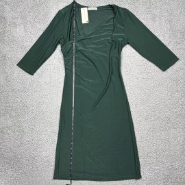 Jon & Anna Dress Womens Small 3/4 Sleeve Wrap Top Bodycon Green Knee Length