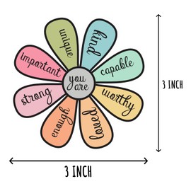 3Pcs - You are Capable Sticker - Flower Sticker - Motivational Cute Sticker - Encourage Sticker - Sticker for Laptop Tumbler Notebook