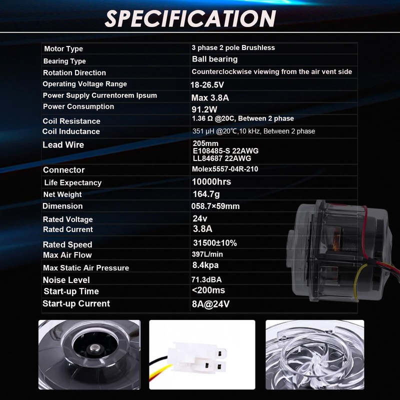 Motor Blower Motor Pump for CPAP, Blower Compatible with Airsense