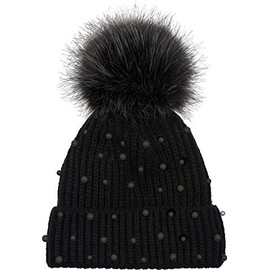 styleBREAKER 04024155 Women's Knitted Bobble Hat with Pearls and Fleece Lining -