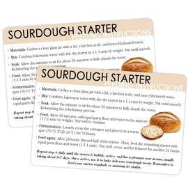 30 Pcs Sourdough Starter Feeding Care Instruction Cards 4 * 6 inches Nurturing Sourdough Starter Guide Starter Fermentation Instructions Cards Bread Bakery Client Storage Tips for Baking Supplies