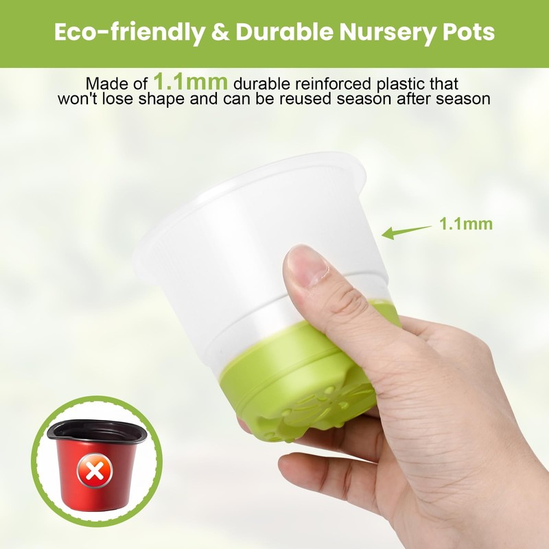 Clear Nursery Pots for Plants,30 Packs 4 inch Plastic Plant