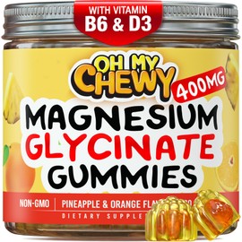 Center-Filled Magnesium Glycinate Gummies 400MG - High Absorption for Kids, Teens & Adults - Supplement for Sleep, Calm & Muscle Relaxation with B6 & D3 - Gluten Free & Vegan Friendly - 120 Count