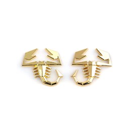 2 Pieces Scorpion Emblem 3D Metal Badge Car Side Back Front Decoration Sticker Fit Universal Car Vehicle Truck (Gold)